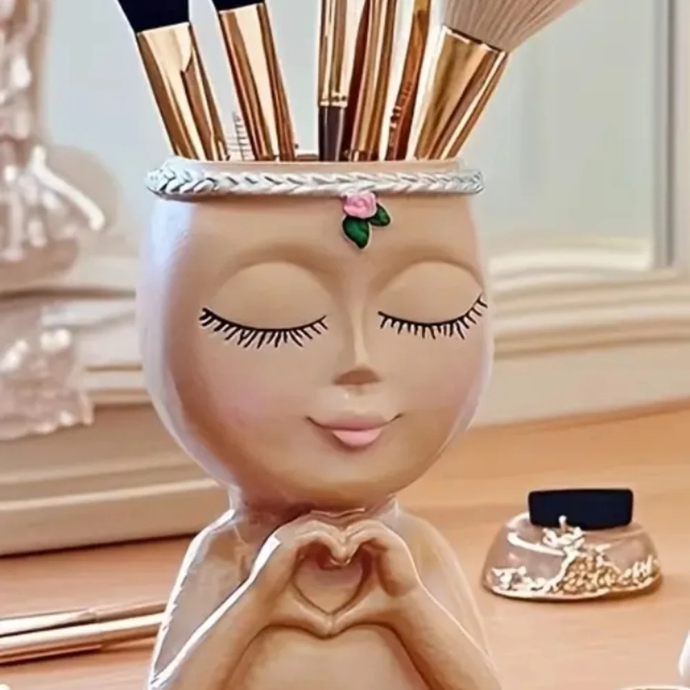 1 Pc Luxury Modern Creative Half Body Storage Make Up Brush Holder New!